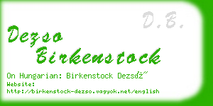 dezso birkenstock business card